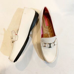 Isaac Mizrahi Iscady 2 White Leather Loafers